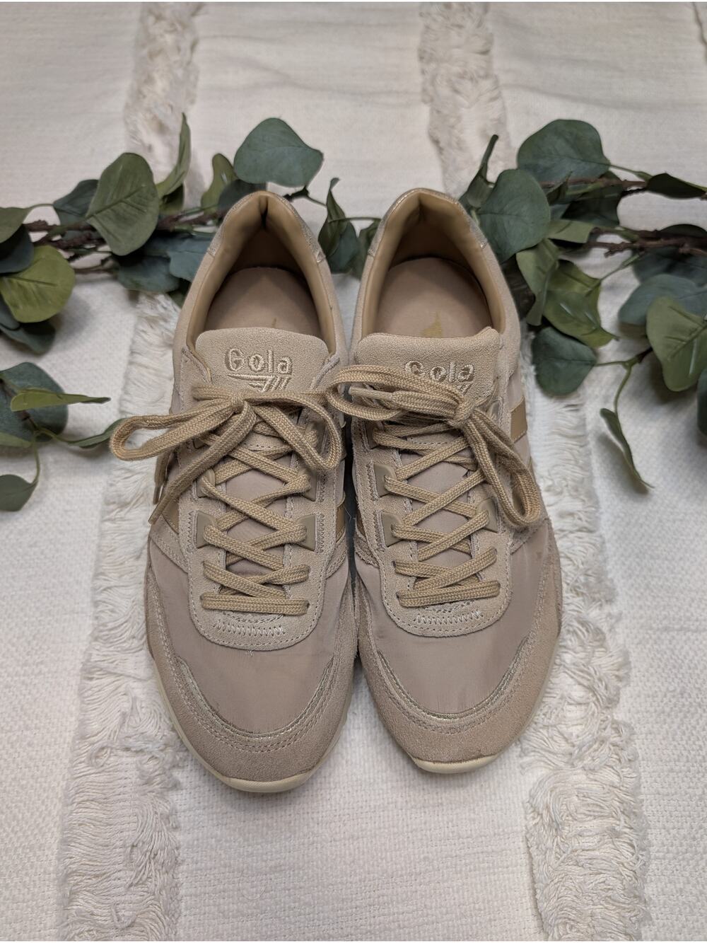 Gola Classics Women's Chicago Glimmer Sneakers in Oat & Gold